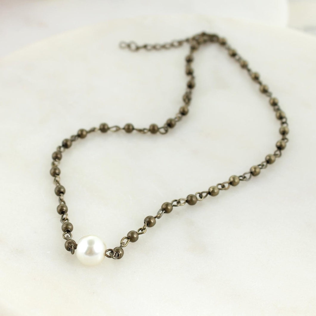 Vintage Bead & Pearl Choker Necklace