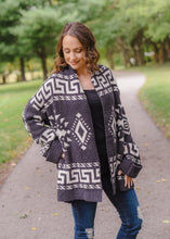 Load image into Gallery viewer, Charcoal Aztec Cardigan

