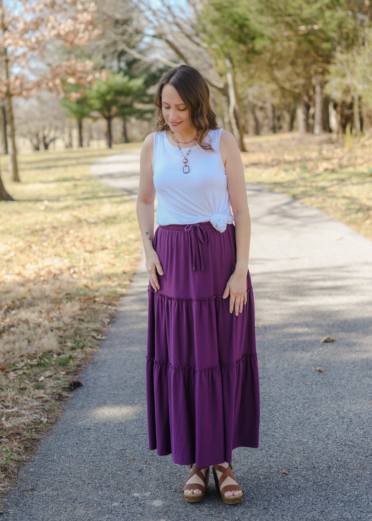 Purple Maxi Skirt Happy Bluebird Boutique