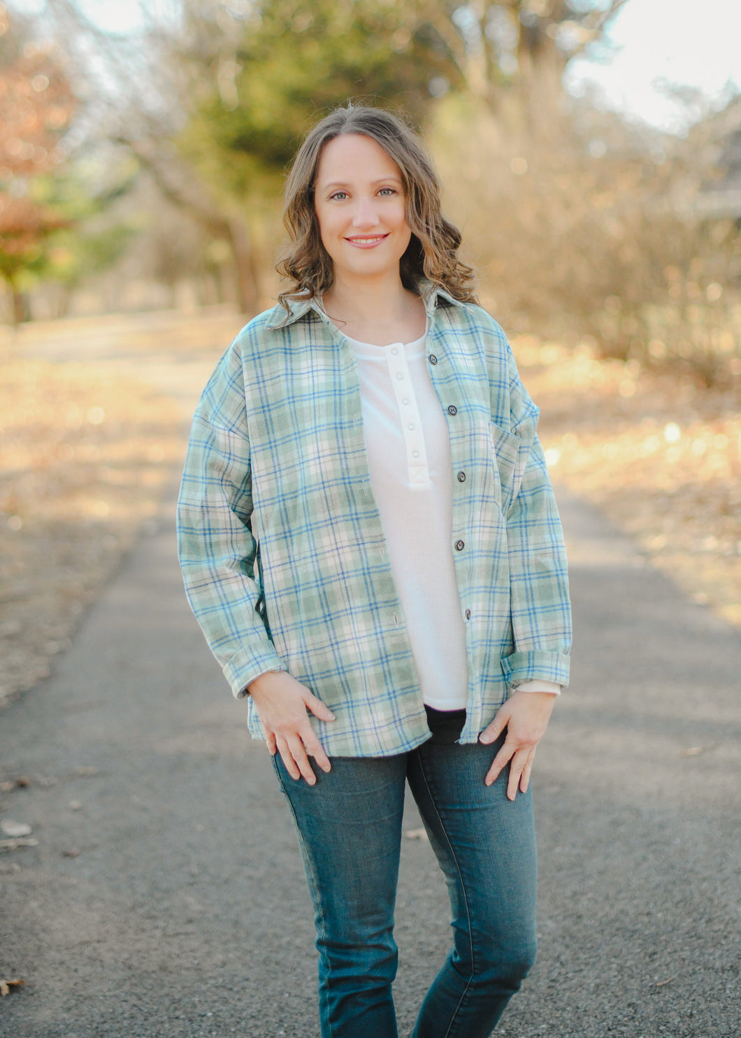 Spring Green Plaid Button Down