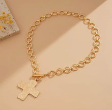 Load image into Gallery viewer, Hammered Cross  Necklace
