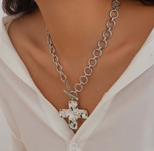 Load image into Gallery viewer, Hammered Cross  Necklace
