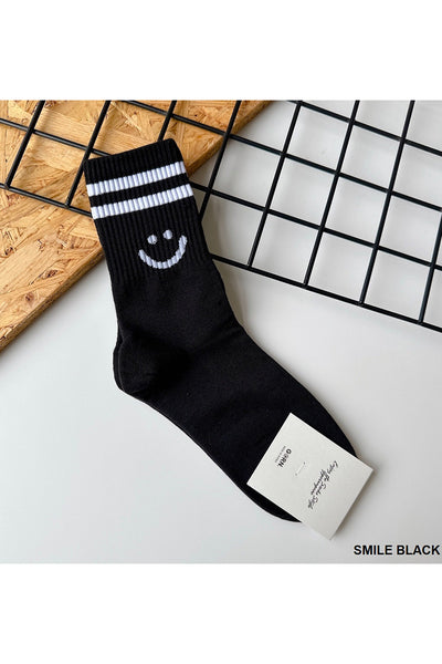 Smiley Face Crew Socks