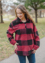 Load image into Gallery viewer, Buffalo Plaid Sherpa Pullover
