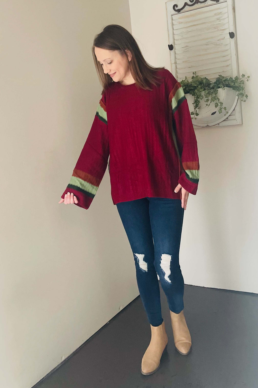 Winter Cranberry Sweater